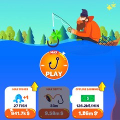What is the max depth in Tiny Fishing?